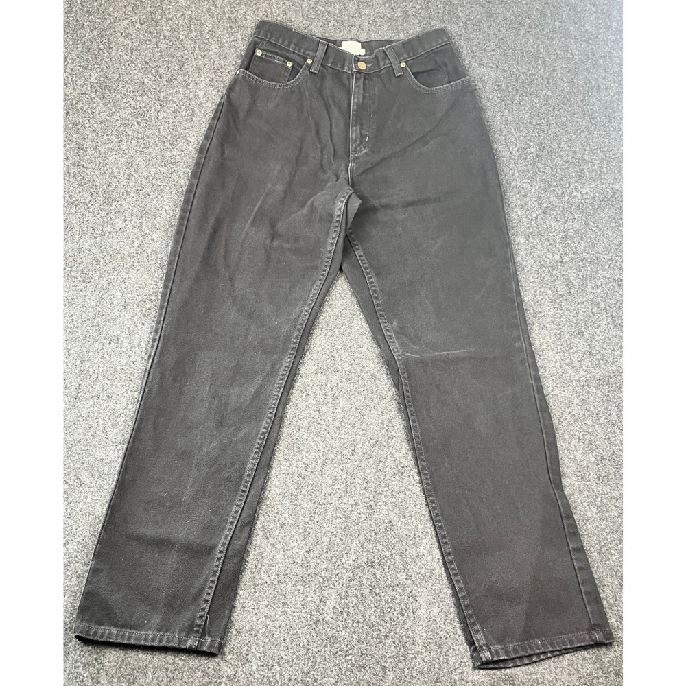 L.L.Bean Original Fit Relaxed Jeans Womens 8 MT Black High Rise Straight Leg